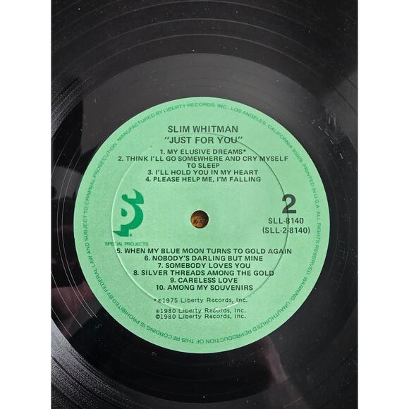 Vintage Slim Whitman Just For You Special Projects Liberty Records SLL-8140 - Picture 7 of 7